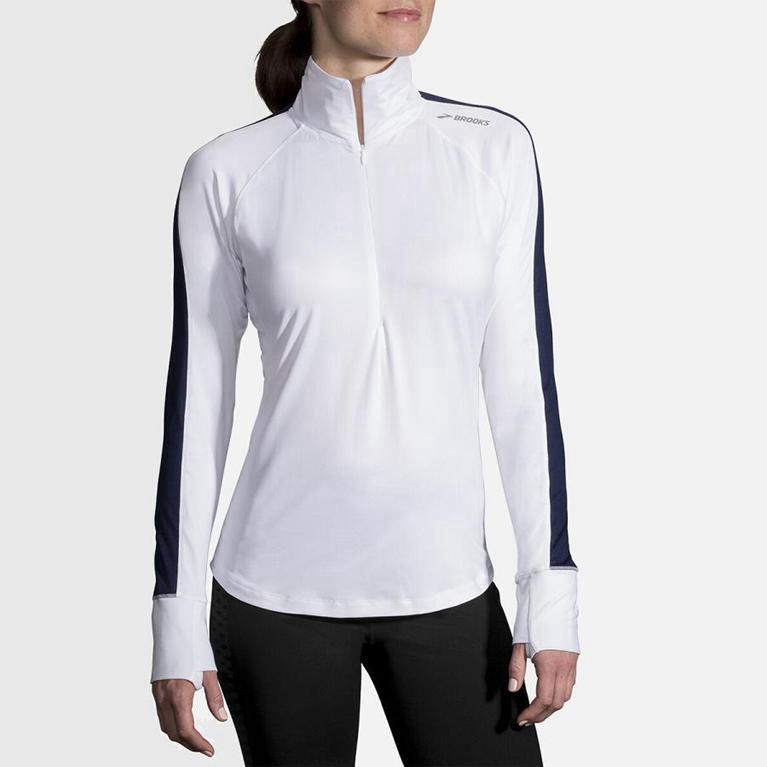 Brooks Dash Half Zip - Chaquetas Mujer - Blancas (RU4972150)